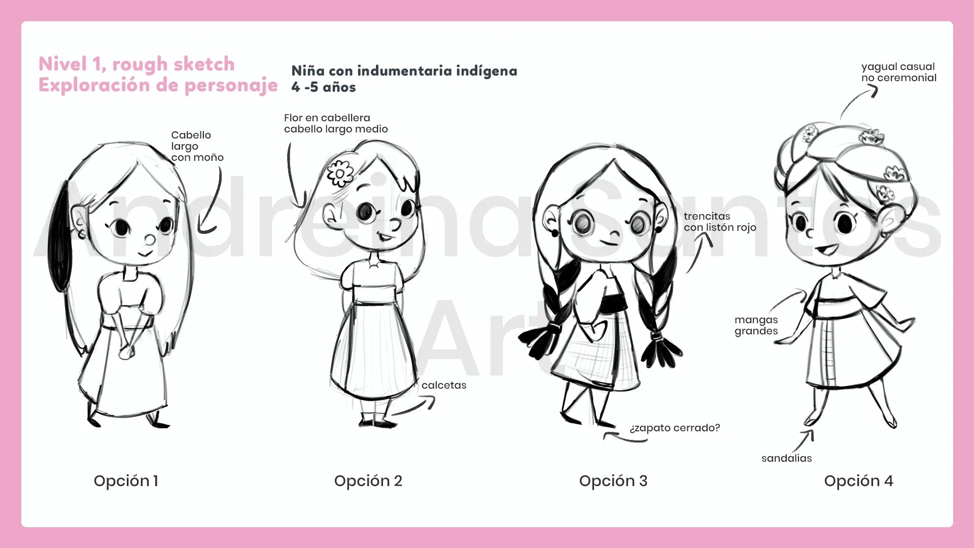 nina maya kid concept art dibujo andreina santos warex la herencia